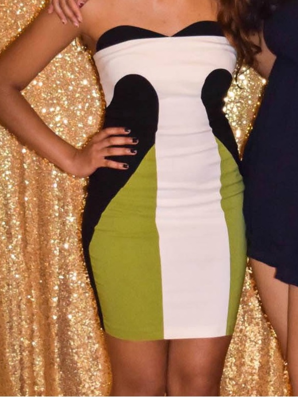 ASOS Strapless Color Block Dress
